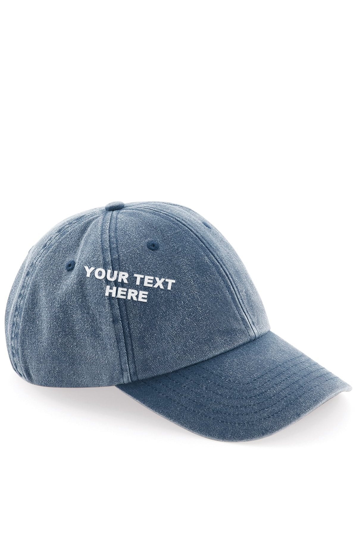 Stitch Your Own Cap in Denim with your text on the front