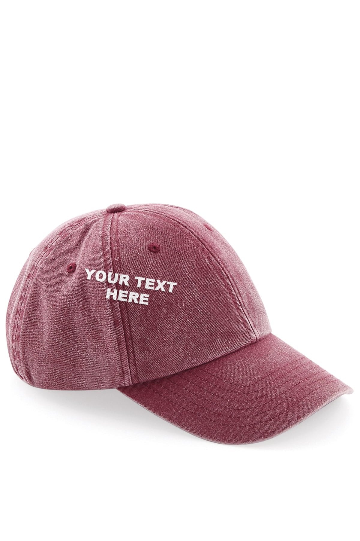 Stitch Your Own Cap in Red with your text on the front