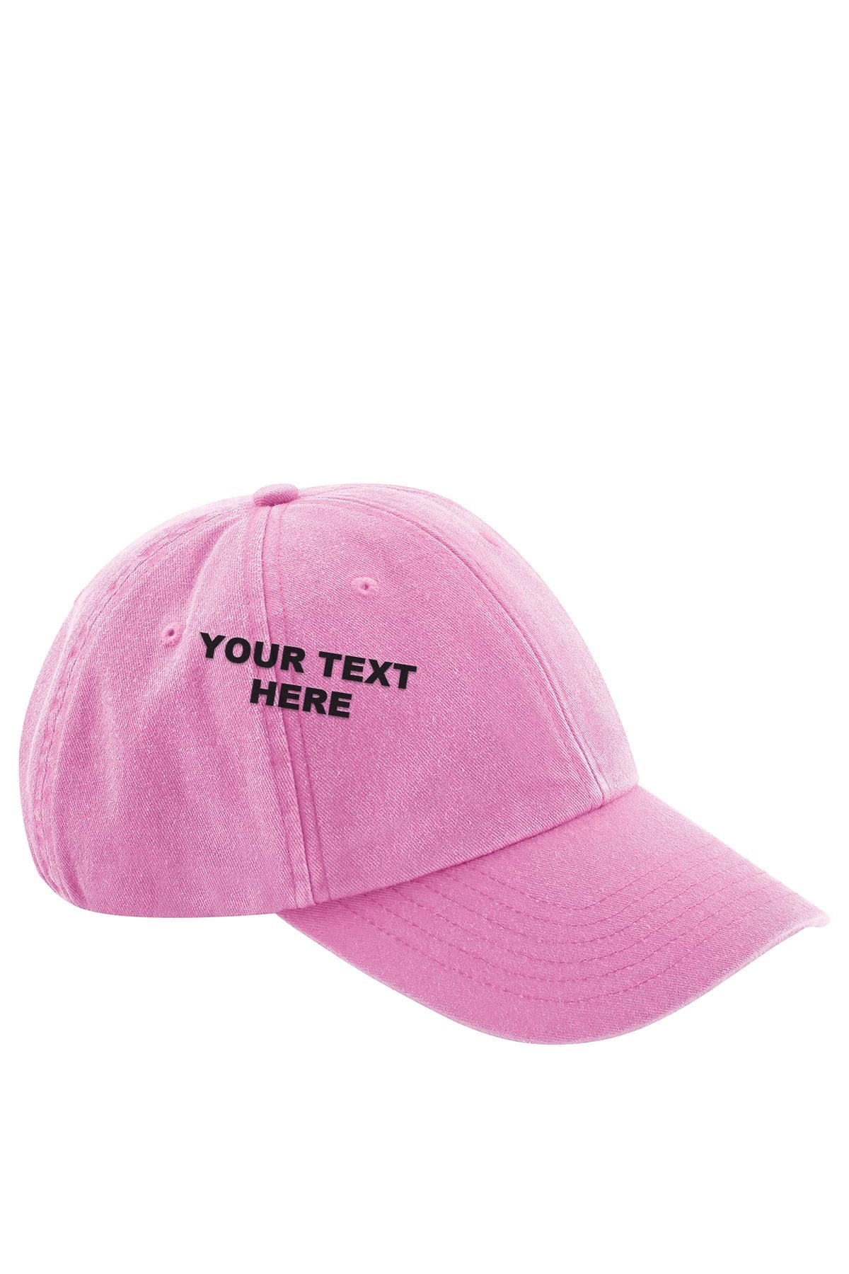 Stitch Your Own Cap in True Pink with your text on the front
